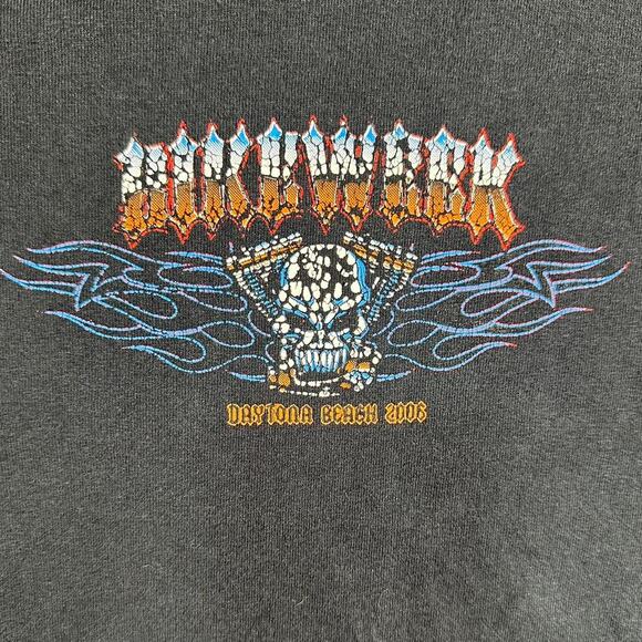 Vintage Y2K 2006 Front and Back Graphic Biker Tee Mens Large Daytona Beach Shirt - Picture 2 of 5